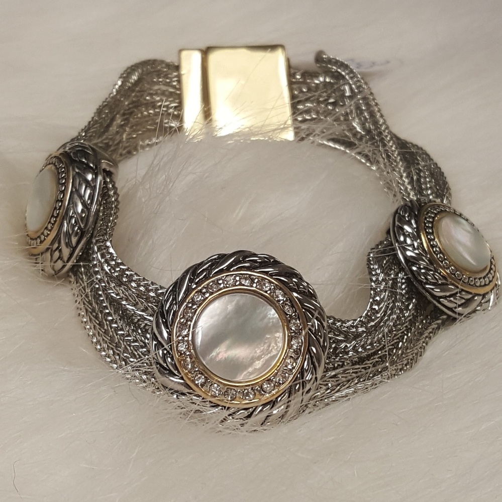 Silver Twisted Pave Bracelet